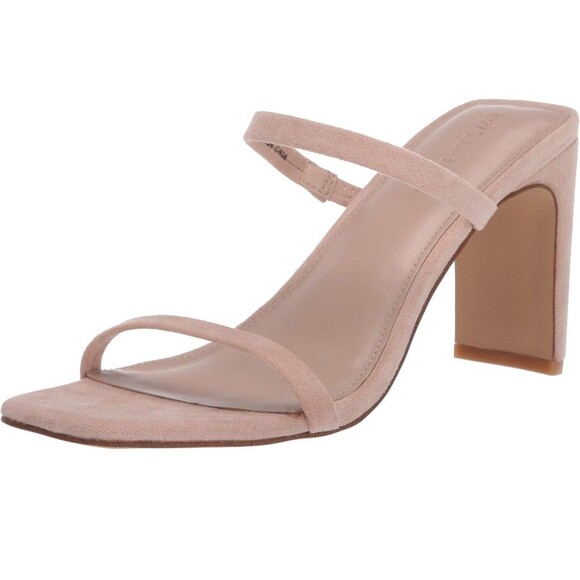 NWT The Drop Women's Avery Square Toe Two Strap Heeled Sandals Natural Size 7 - Picture 3 of 8